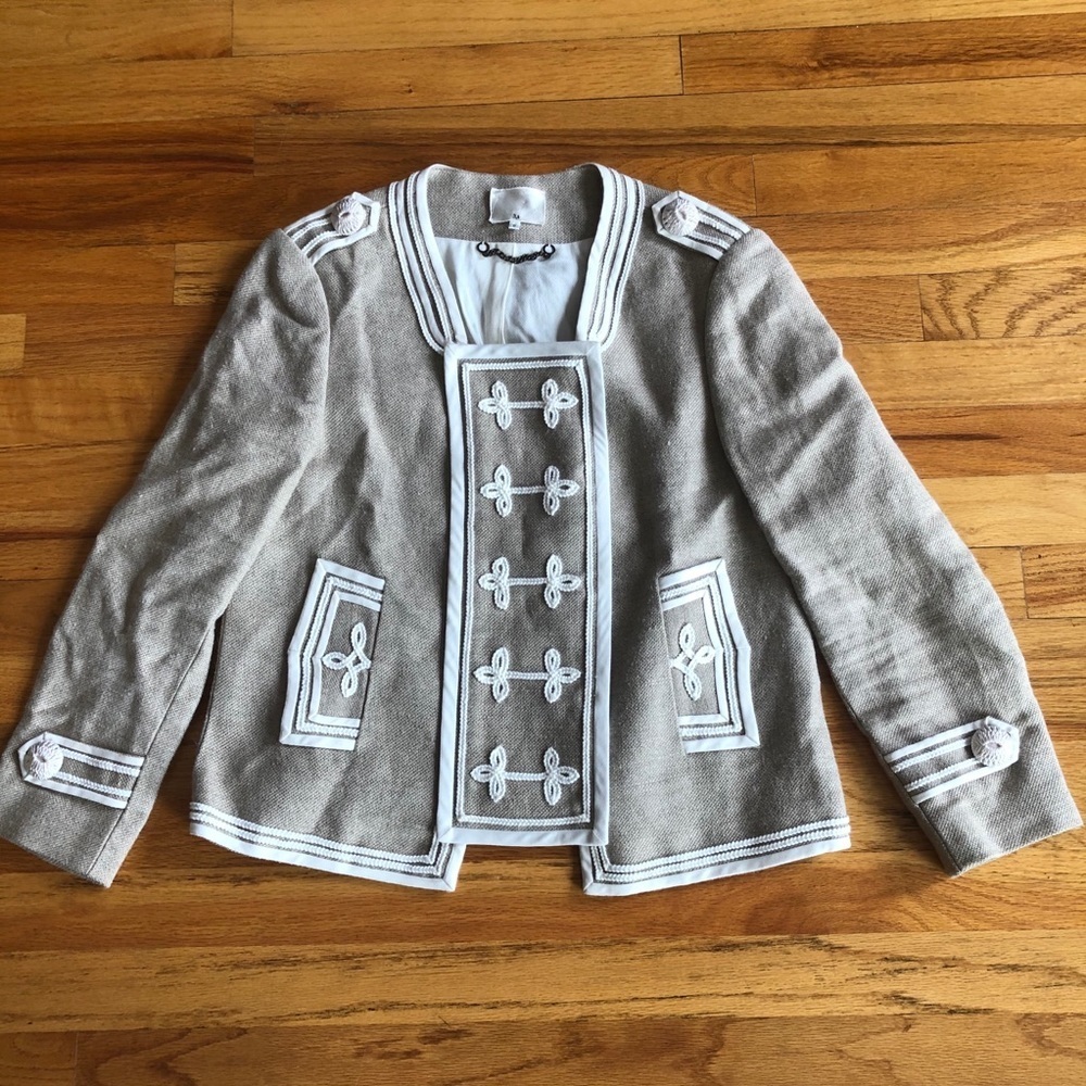 3.1 PHILLIP LIM Linen and Silk Embellished Jacket - Picture 2 of 6